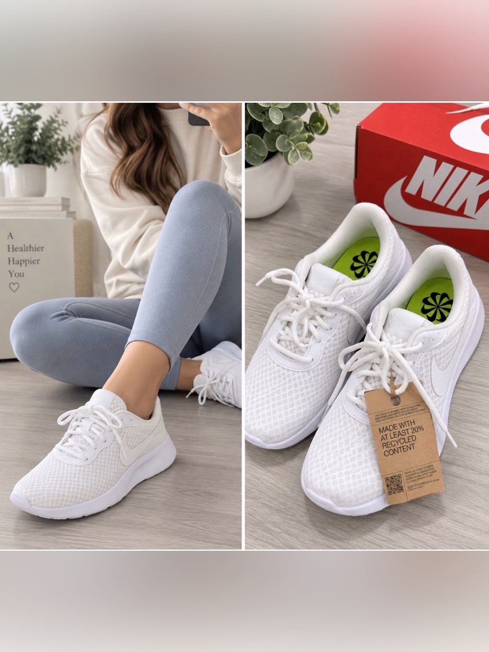 Nike White Mesh Athletic Sneakers